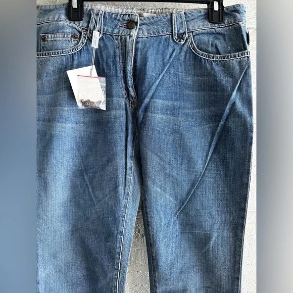Y2K MaxSport by Max Mara Denim Cuff Jeans Sz 10 made in Rumania Brand New